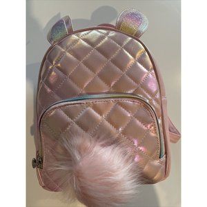 NWT OMG Miss Gwen's Accessories Backpack Purse Bag Pink Bunny Pom Pom Glitter